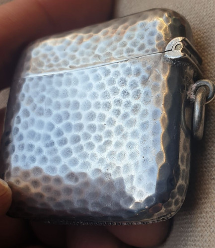 Antique silver vesta case - case, by