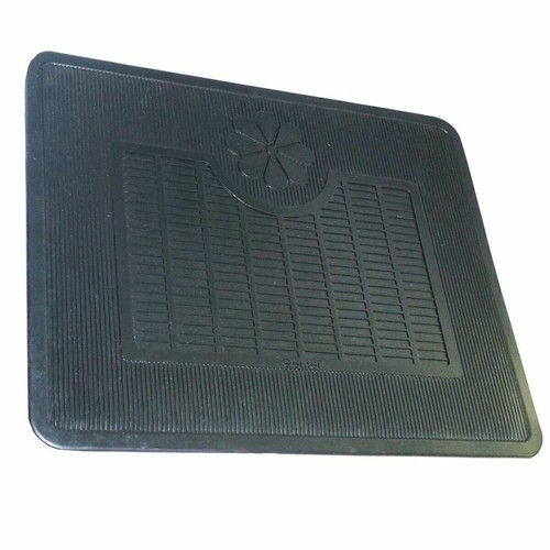 New black rubber floor footmat - floor,