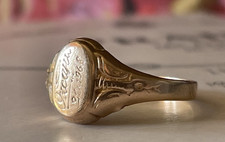 Vintage 14K/583 Solid Rose Gold signet Ring USSR Hallmark Russian Size 5.75