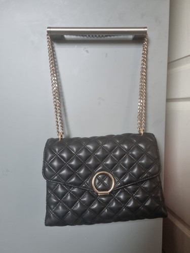 Quilted black handbag with - handbag,