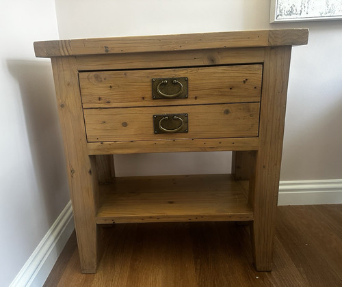 Wood console table - table, brown