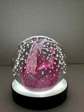 Paperweight Caithness Cauldron Ruby Swirl Glass Bubbles Vintage