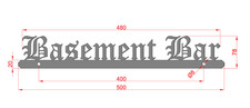 Basement bar old english font - basement,