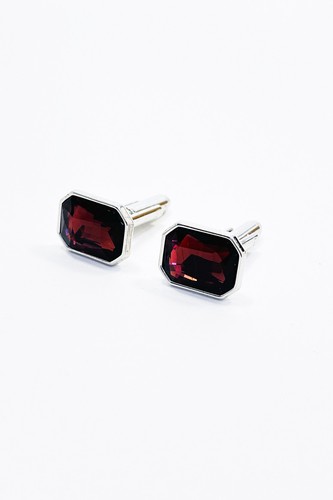 Garnet red emerald cut - red,