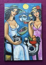 YURI DENISSOV b1962 beautiful girlfriends signed original canvass oil painting