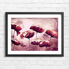 Vintage Red Poppy Field