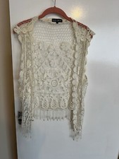 White Ladies Gilets Size Medium 