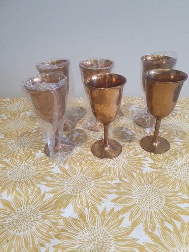 Vintage copper brass goblets - brass,