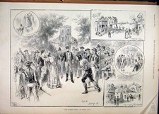 Original Old Antique Print