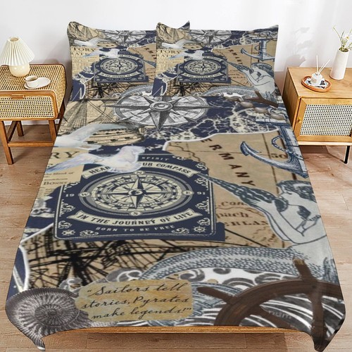 Vintage nautical duvet quilt - vintage,