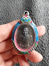 Thai Buddha Copper wealth Amulet  LP Maha Sila