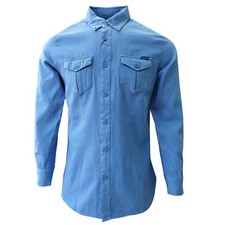 Men's Shirt 100% Cotton Long Sleeve Button Up Plain Business Smart Casual Tops