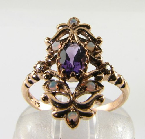 9ct rose gold amethyst opal - rose,