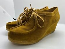RRP: £75 Brand New Clarks Originals DESERT YARRA BEE Mustard Suede Wedge UK 4