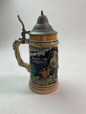 Vintage Beer Stein With Pewter Lid - German Tankard - Jägerblut