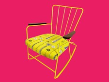 Vintage Retro Ernest Race Antelope Rocking Armchair restyled unique 50s chair