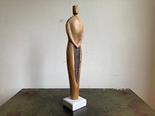 Vintage Large Wooden Mounted Human Figure Art Sculpture Barn Salvage