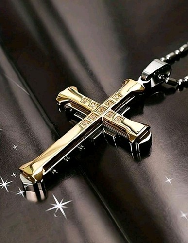 Gothic cross necklace gold - cross,