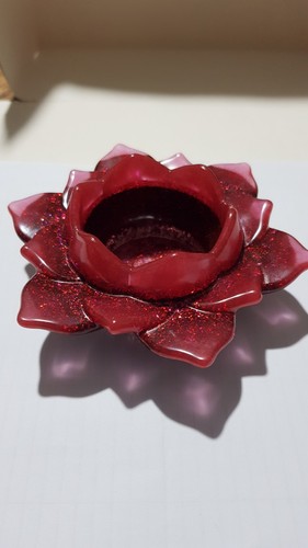 Resin candle holder red - candle,