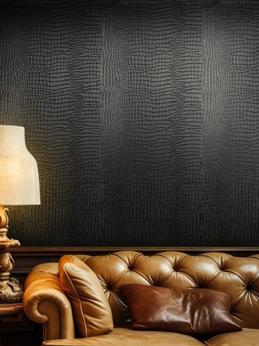 Black crocodile texture - black,