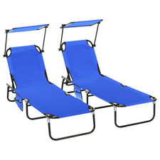Outdoor Sun Lounger Set 2 Blue