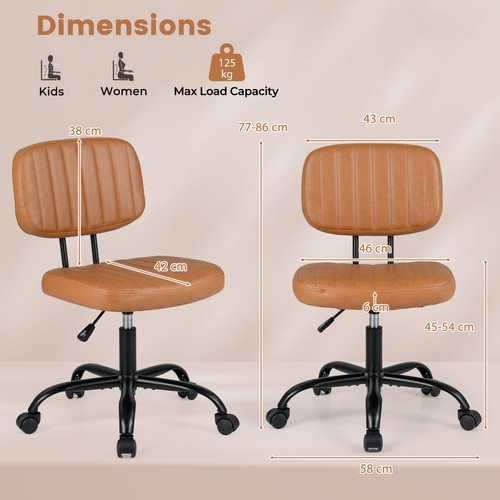 Armless leather office - pu,