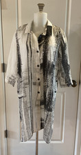 Crea Concept Black White Button Shirt Duster Lagenlook Artsy Size EU 40 / US M-L