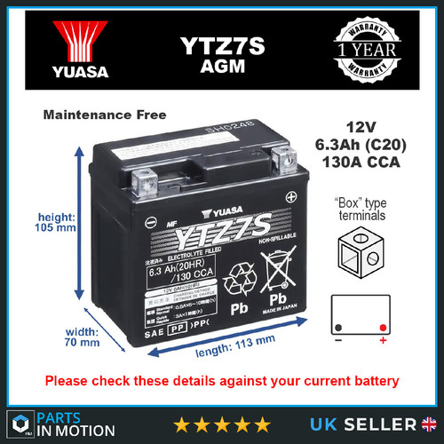 Genuine yuasa ytz7s high power - ytz7s,