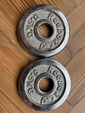 Reebok rare Chromed Iron 1” barbell dumbbells weight Plates - 2x 0.5kg
