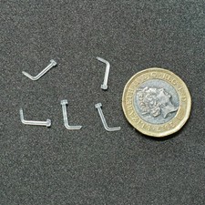 5x Clear Nose Stud Hypo