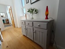 Upcycled large pine kitchen sideboard with 3 cabinet doors and 3 drawers.
