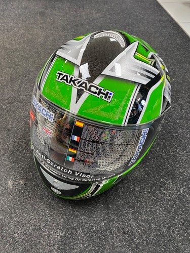 Takachi motorbike green helmet - takachi,