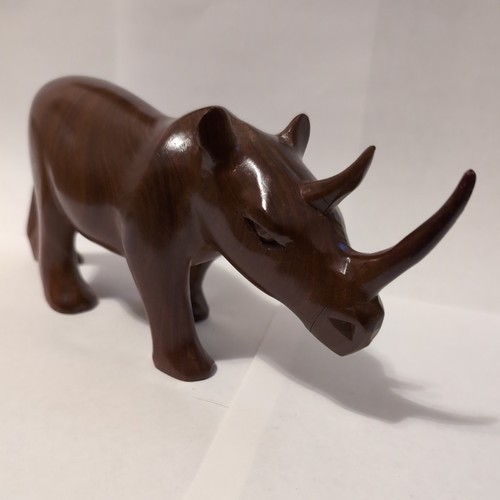 Vintage hardwood rhino - vintage,