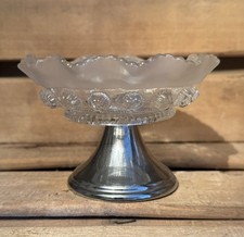Vintage Aged Glass Metal Sweet Dish #NBR410