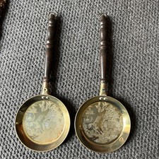 Pair Vintage Brass Pan - Asian
