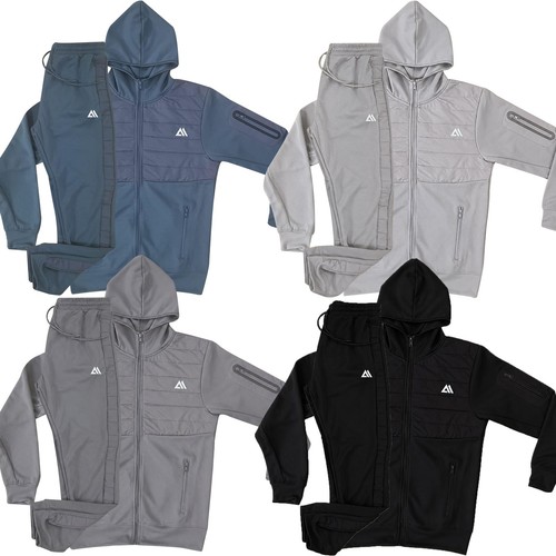 Mens quilted tracksuit set - mens, zip