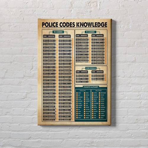 Police codes knowledge - codes, poster