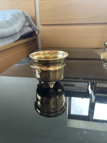 Vintage brass flower pot - vintage,