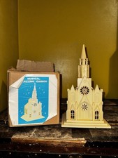 1950s Hong Kong Vintage Musical Light-Up Church Christmas Decor