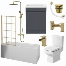Complete bathroom suite brass - bathroom,