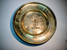 YE TRUSTY SERVANT antique Brass Dish Plate