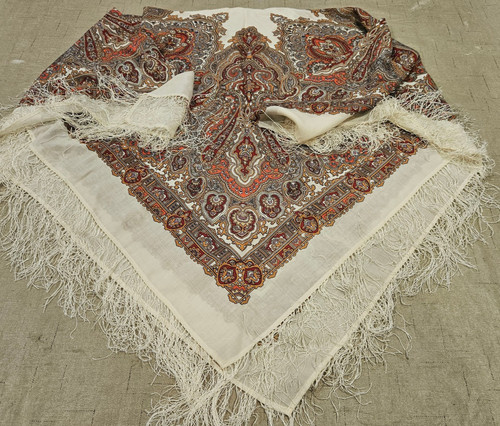 Russian wool paisley fringed - paisley,