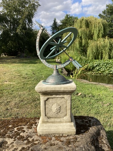 Cast iron blue armillary - cast,