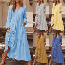 Womens Casual CottonLinen Long