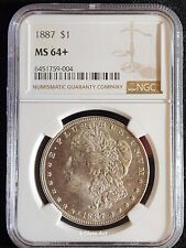 1887 P Morgan Silver Dollar NGC MS-64+ nice white shinny coin. Our T5522