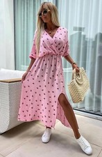 Cotton Dress Faux Wrap Side