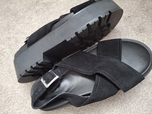Next ladies black suede - black, chunky