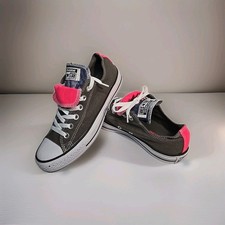 Converse Chuck Taylor All Star Double Tongue Low Top Gray Pink Back Size M6/W8