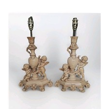 A Pair Of A.Santini Cherub Puti Table Lamps