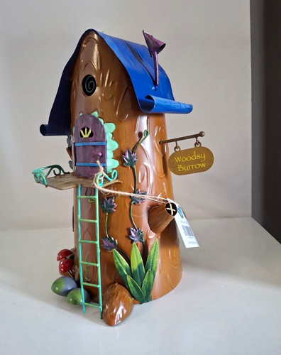 Metal fairy house cottage - metal,